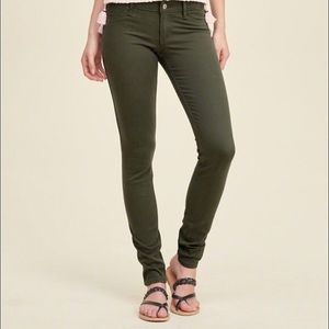 Hollister Army Green Super Skinny Jeans